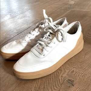 Adidas Cloudfoam White and Tan Sneakers